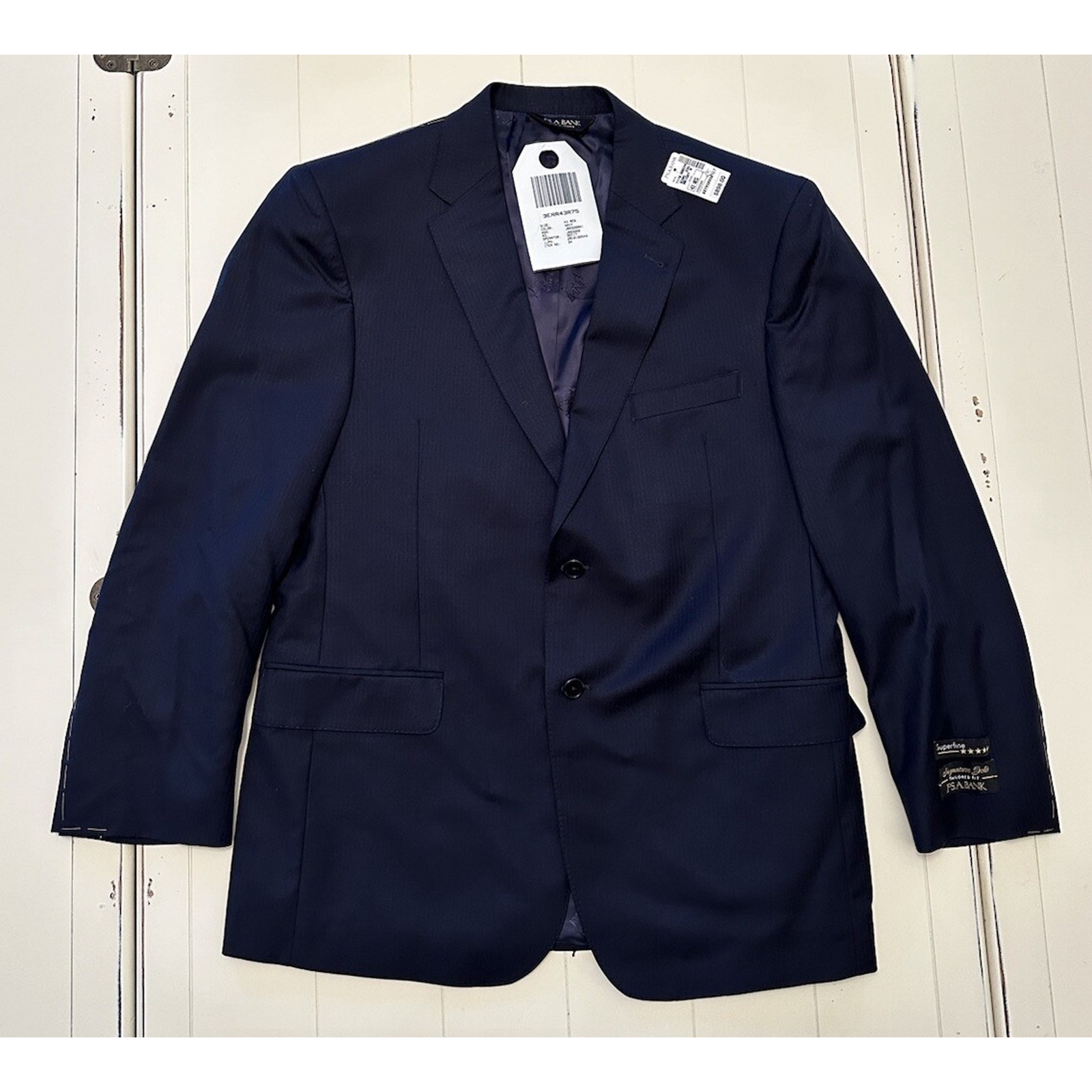 New With Tags Jos A. Bank Men's Navy Blue Solid Superfine Blazer 43r $898